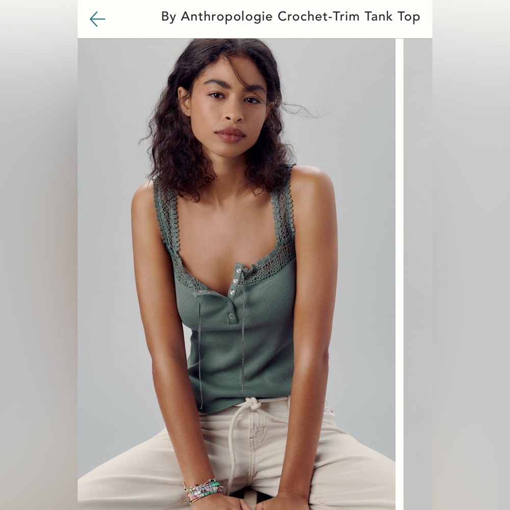 NWT By Anthropologie Crochet Trim Tank Top
